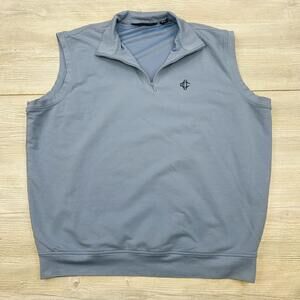 Polo Golf Sweater Vest Mens XL Baby Blue Pima Cotton Lined Oversized Thick